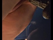 Streching out my pussy on a large dark dildo in the hotel bathtub 4/16