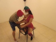 The fabulous Christmas adventure between stepmother and stepson. Very intense standing sex 3/16