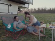 Would you go camping with us? Quick outdoor fuck PAWG creampie 7/16