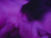 Licking the cum off his messy hard cock 12/16