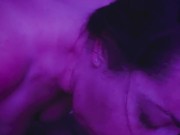 Licking the cum off his messy hard cock 13/16