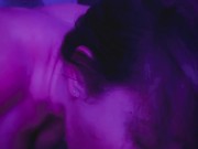 Licking the cum off his messy hard cock 8/16