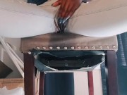 Risky business under coworkers desk 💦 subscribe to my fansly for the full uncensored video 📹 12/16