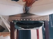 Risky business under coworkers desk 💦 subscribe to my fansly for the full uncensored video 📹 16/16