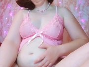 Full video on Fansly!💕 Belly worship and belly button play in pink lingerie preview 11/16