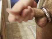 Cum everywhere! Cock ring helps me spray it. 3/16
