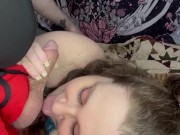 BBW Brunette With Big Blue Eyes Wants To Be Throat Fucked Cumshot On Face/In Mouth 🥵❤️ 1/16