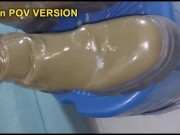 Bootjob with latex boots = Cumshot 15/16