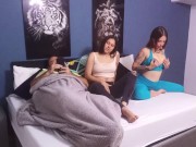 My girlfriend and I seduce my stepfather and have a threesome. 2/16