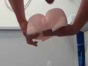 Teen fucks the sex doll with little feet doggy style and cums twice 11/16