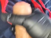 BIG COCK Jerk Off and Cumming on my red Lace Pantie ! 2/16