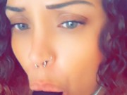 Sexy sloppy sucking on dildo on the stairs 10/16