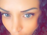 Sexy sloppy sucking on dildo on the stairs 8/16