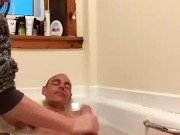 Getting a blowjob in the bath 2/16