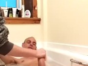 Getting a blowjob in the bath 6/16