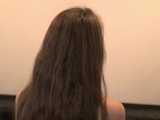 Petite bondage slut Lily Corinth anally submits to dominant man [anal plug, fingering, cum on butt] 16/16