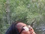 Nerdy Asian Girl in Glasses Gets Huge Facial Outdoors - Jada Kai 7/16