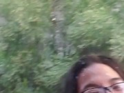 Nerdy Asian Girl in Glasses Gets Huge Facial Outdoors - Jada Kai 8/16