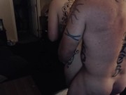 Hot Wife watching dirty porn while bearded daddy fucks her tight pussy 15/16