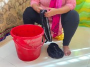 Big Pussy BBW big ass & Huge Boobs Hot Egypt Stepmom Washing Dress & Gets Horny! 13/16