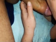 Worshiping this big dick, which is mine. I can't swallow it all 13/16