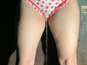 Babe empties full bladder through panties 6/16