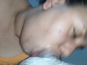 POV delicious bitch sucking the dick hard and deep, rolling hot feeling the cum dripping 12/16