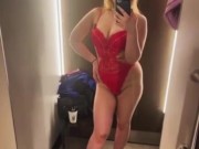 Public extreme stream. Fucking and squirting in the changing room 8/16