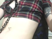 girl wearing chain and leash 10/16