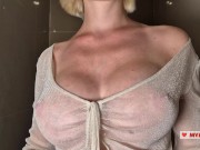 Touch my wet naked body and jerk off on me. Dry vs Wet Clothes Try-On in shower 11/16