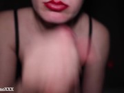 Close up. Red lips sensual sucking dick. 13/16