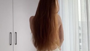 Irish shy girl next door slow Stripping and show Pink Nipples