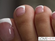 The top-stacked sexpot's moans echo around the room as her partner's fat dick rams into her wet and stretched cave. 1/16