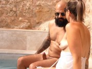 Messing around leads to sucking and fucking my friend Tommy Slayed by the outdoor pool 8/16