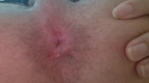 Spread and pulsating my virgin anus