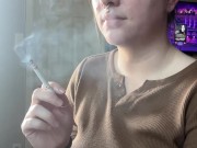 Smoking clip French inhale- full vid going on OF 10/16