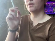 Smoking clip French inhale- full vid going on OF 12/16