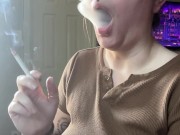 Smoking clip French inhale- full vid going on OF 15/16
