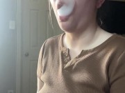 Smoking clip French inhale- full vid going on OF 2/16
