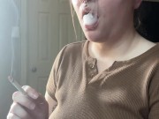 Smoking clip French inhale- full vid going on OF 3/16