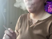 Smoking clip French inhale- full vid going on OF 4/16