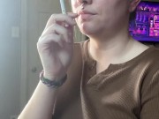 Smoking clip French inhale- full vid going on OF 5/16