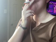 Smoking clip French inhale- full vid going on OF 6/16