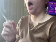 Smoking clip French inhale- full vid going on OF 8/16