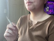 Smoking clip French inhale- full vid going on OF 9/16