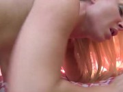 Brunette cheerleader Courtney James is allowing this guy to fuck her shaved twat from behind. 4/16