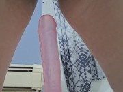 Naughty MILF Squirts & PIsses Riding Huge Dildo 15/16