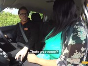 Fake Driving School - Ebony BBW takes off her BIG PANTIES and has sex in a car 1/16