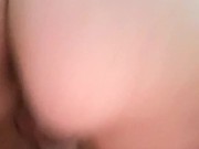 Tight pink pussy pees in doggy style 1/16