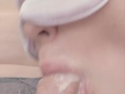 Secretly sucking my best friend's boyfriend while she cooks in the kitchen, lots of cum. Part 1 14/16